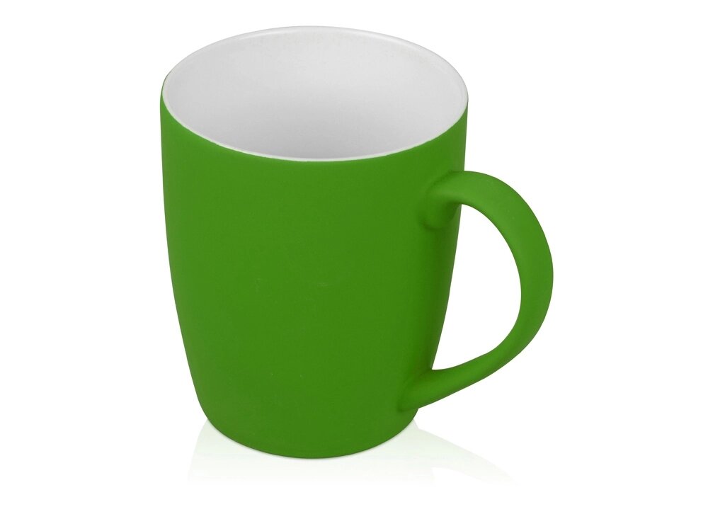 Кружка керамическая с покрытием софт тач зеленое яблоко от компании ТОО VEER Company Group / Одежда и сувениры с логотипом - фото 1