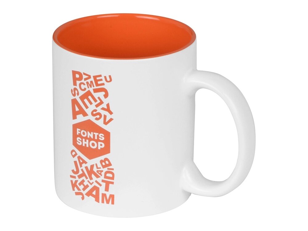 Кружка с покрытием для гравировки Subcolor W, белый/оранжевый от компании ТОО VEER Company Group / Одежда и сувениры с логотипом - фото 1