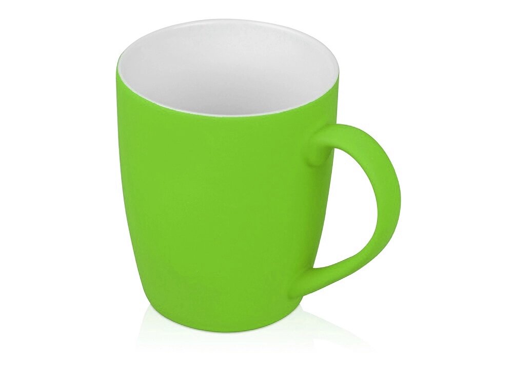 Кружка с покрытием soft-touch C1, зеленое яблоко от компании ТОО VEER Company Group / Одежда и сувениры с логотипом - фото 1