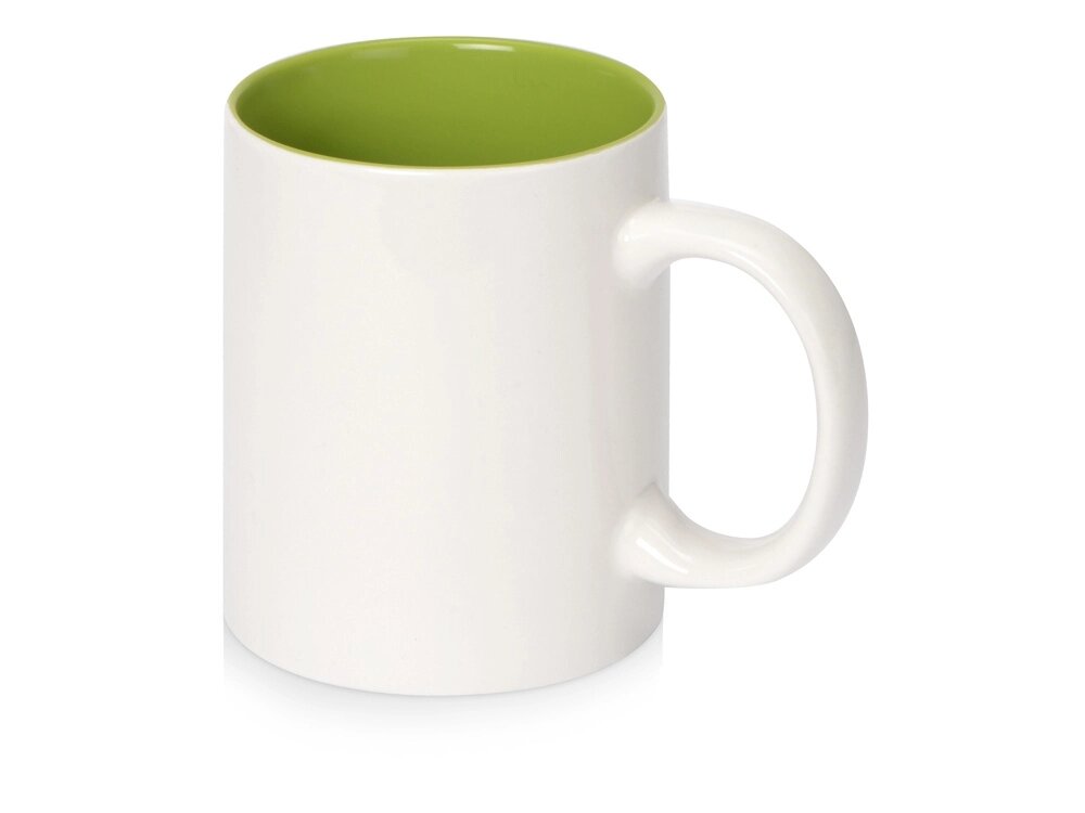 Кружка Sublime Color XL для сублимации 440мл, белый/зеленое яблоко от компании ТОО VEER Company Group / Одежда и сувениры с логотипом - фото 1