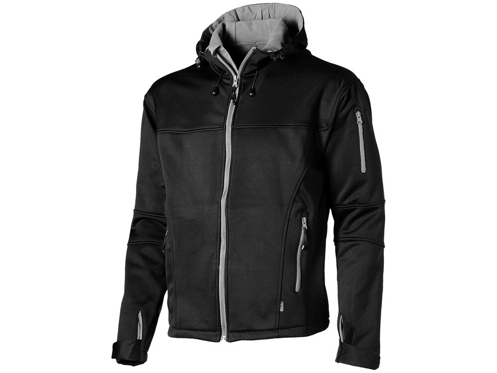 Куртка софтшел Match мужская, черный/серый от компании ТОО VEER Company Group / Одежда и сувениры с логотипом - фото 1