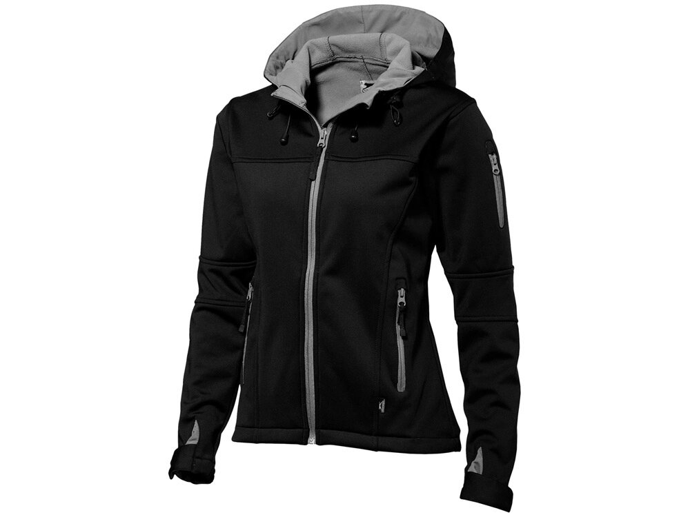Куртка софтшел Match женская, черный/серый от компании ТОО VEER Company Group / Одежда и сувениры с логотипом - фото 1