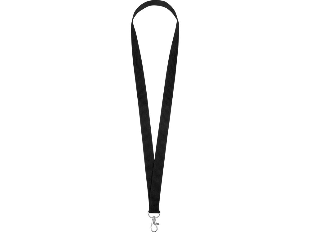 Ланъярд из RPET с карабином, черный от компании ТОО VEER Company Group / Одежда и сувениры с логотипом - фото 1