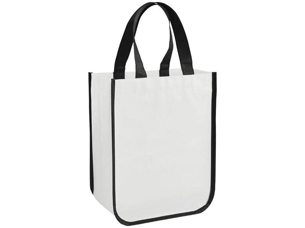 Маленькая ламинированная сумка для покупок, белый от компании ТОО VEER Company Group / Одежда и сувениры с логотипом - фото 1