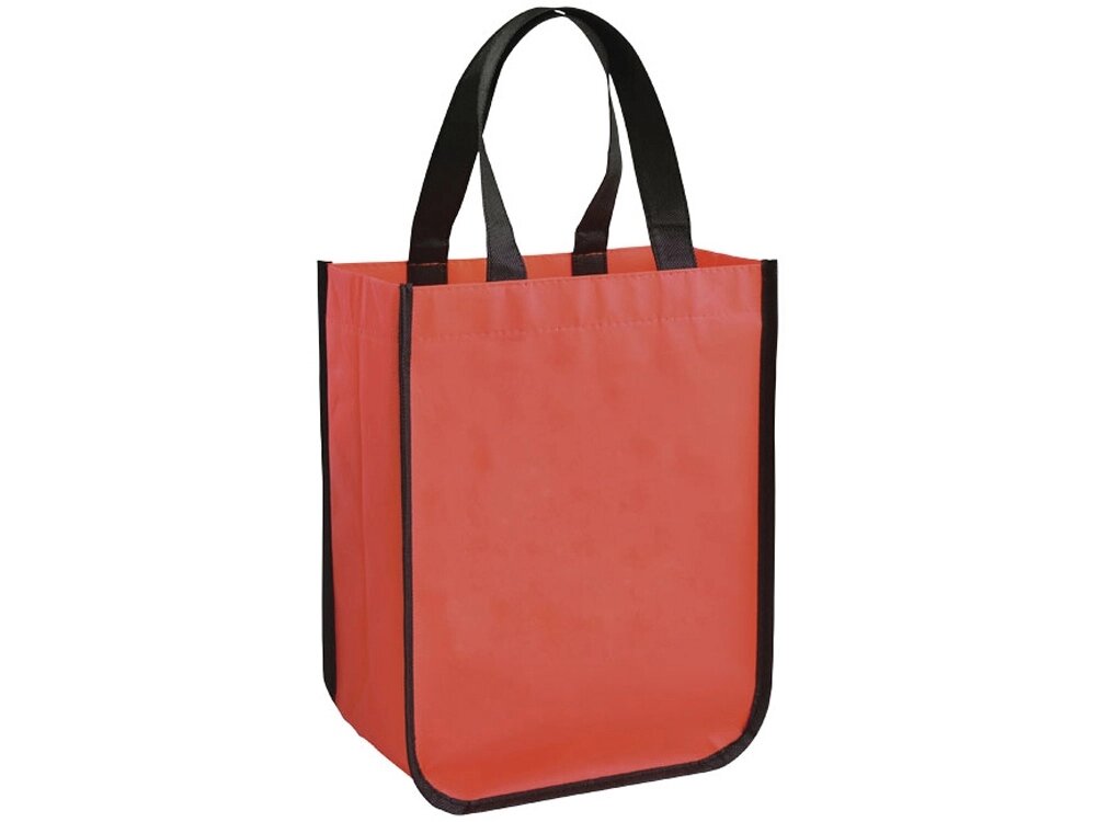 Маленькая ламинированная сумка для покупок, красный от компании ТОО VEER Company Group / Одежда и сувениры с логотипом - фото 1