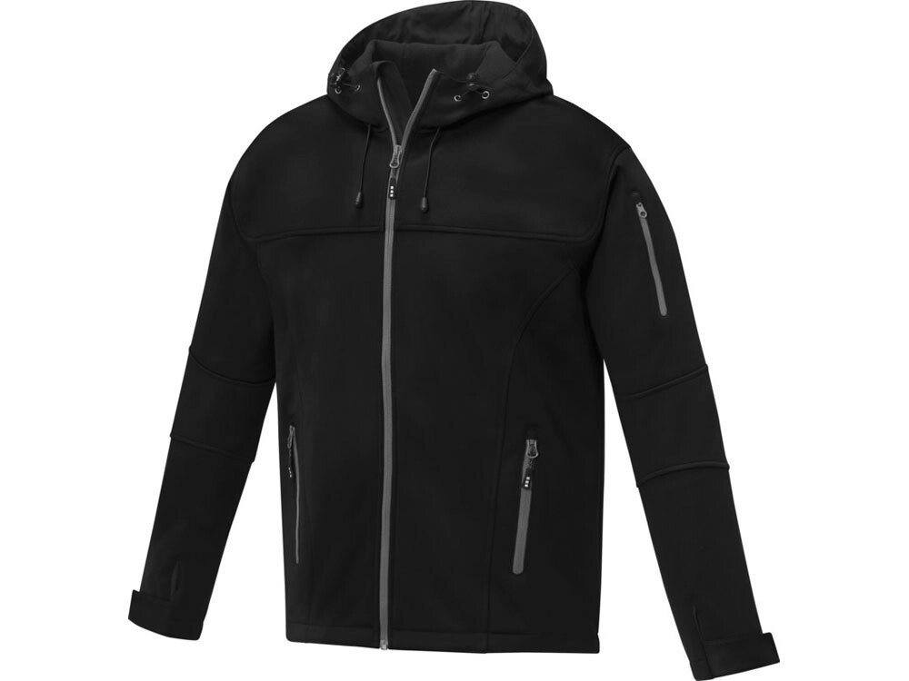 Match Мужская куртка софтшел, черный от компании ТОО VEER Company Group / Одежда и сувениры с логотипом - фото 1