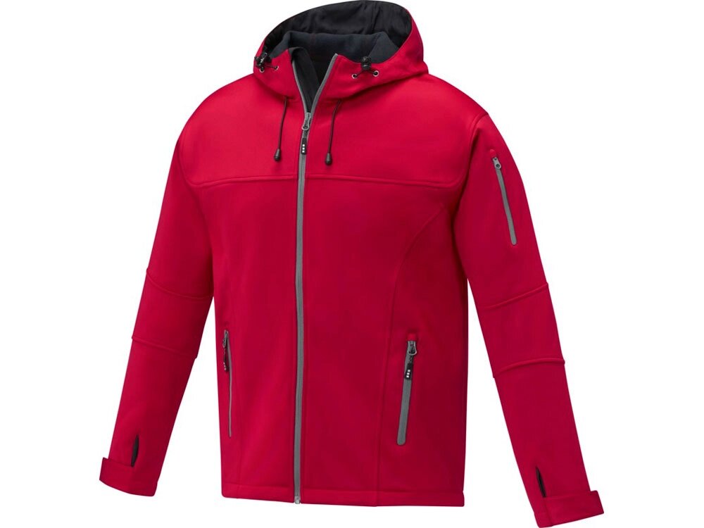 Match Мужская куртка софтшел, красный от компании ТОО VEER Company Group / Одежда и сувениры с логотипом - фото 1