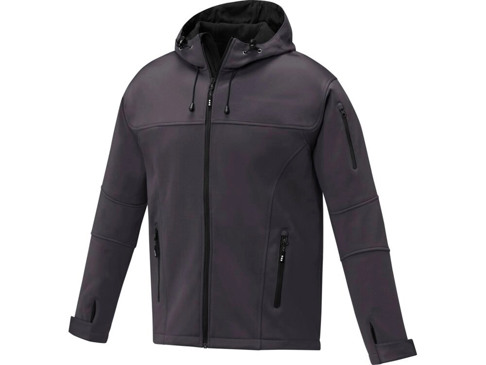 Match Мужская куртка софтшел, storm grey от компании ТОО VEER Company Group / Одежда и сувениры с логотипом - фото 1