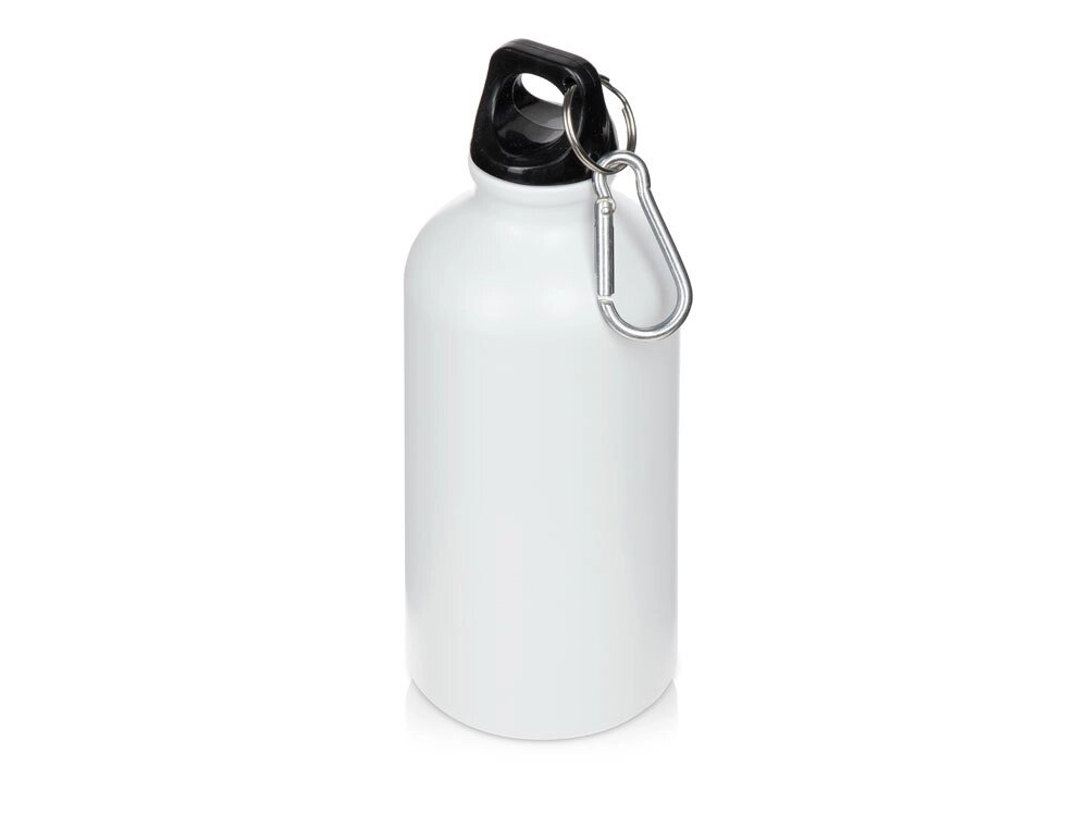 Матовая спортивная бутылка Hip S с карабином и объемом 400 мл, белый (P) от компании ТОО VEER Company Group / Одежда и сувениры с логотипом - фото 1