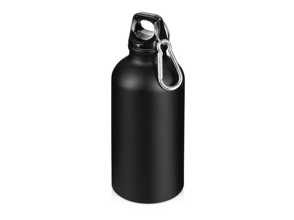 Матовая спортивная бутылка Hip S с карабином и объемом 400 мл, черный от компании ТОО VEER Company Group / Одежда и сувениры с логотипом - фото 1