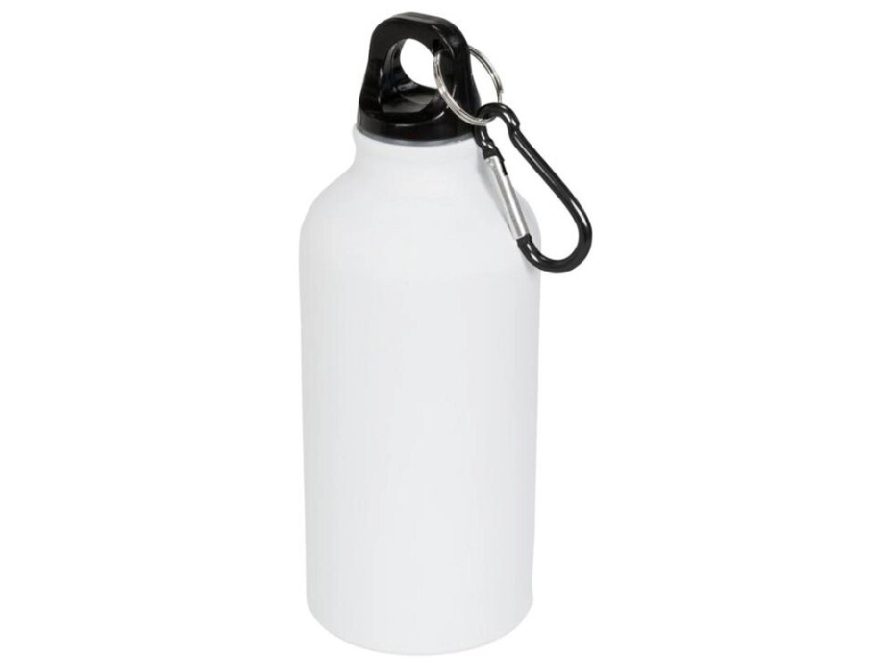 Матовая спортивная бутылка Oregon с карабином и объемом 400 мл, белый от компании ТОО VEER Company Group / Одежда и сувениры с логотипом - фото 1