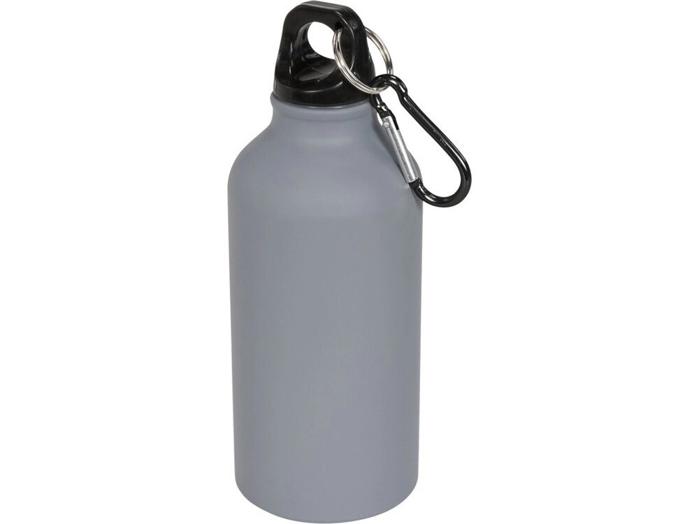 Матовая спортивная бутылка Oregon с карабином и объемом 400 мл, серый от компании ТОО VEER Company Group / Одежда и сувениры с логотипом - фото 1