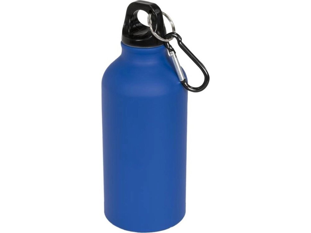 Матовая спортивная бутылка Oregon с карабином и объемом 400 мл, синий от компании ТОО VEER Company Group / Одежда и сувениры с логотипом - фото 1