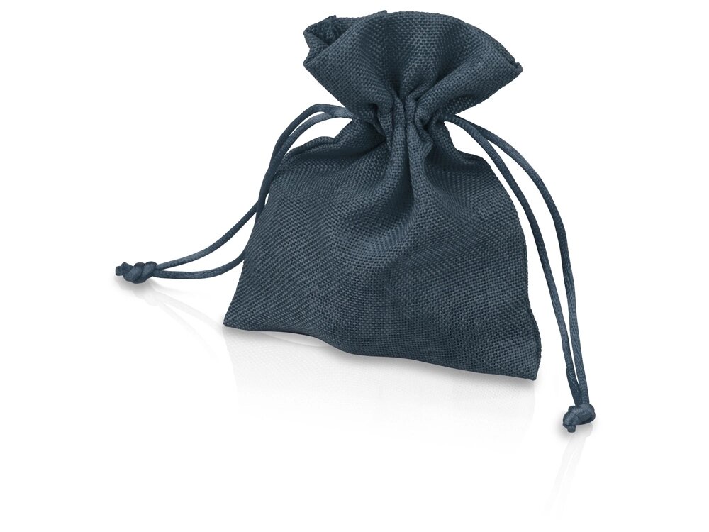 Мешочек подарочный, искусственный лен, малый, темно-синий от компании ТОО VEER Company Group / Одежда и сувениры с логотипом - фото 1