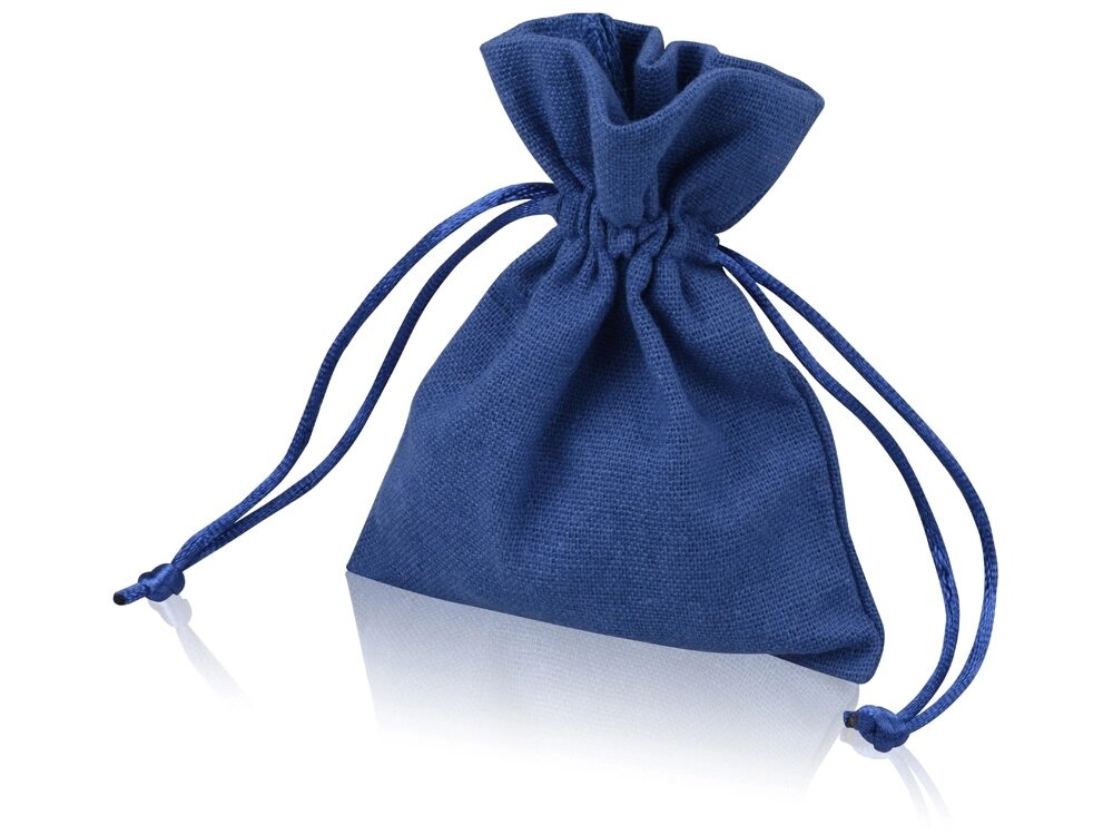 Мешочек подарочный, лен, малый, темно-синий от компании ТОО VEER Company Group / Одежда и сувениры с логотипом - фото 1