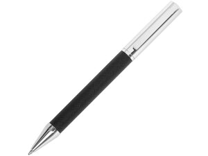 Металлическая шариковая ручка Bossy с вставкой из эко-кожи, черный