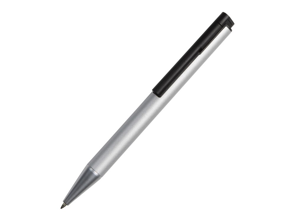 Металлическая шариковая ручка с флеш-картой на 8 Гб Jobs, серебристая от компании ТОО VEER Company Group / Одежда и сувениры с логотипом - фото 1