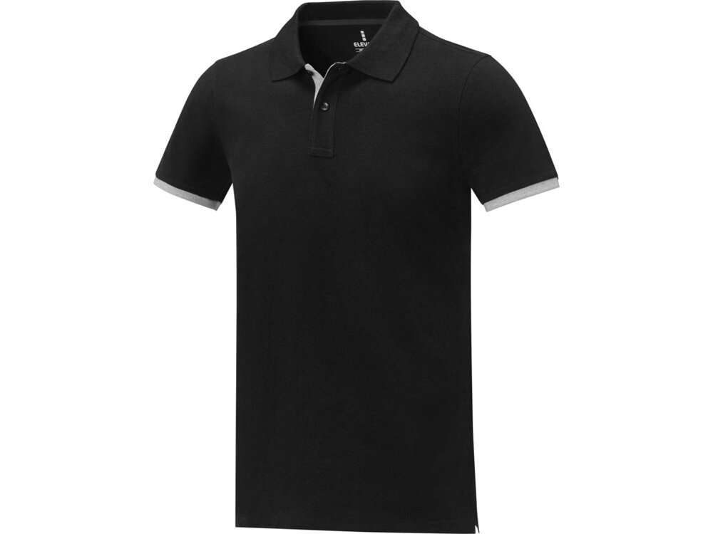 Morgan Двухцветное мужское поло с коротким рукавом , черный от компании ТОО VEER Company Group / Одежда и сувениры с логотипом - фото 1