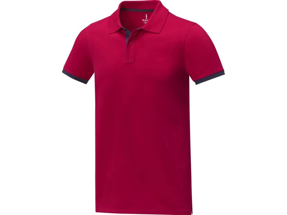 Morgan Двухцветное мужское поло с коротким рукавом , красный от компании ТОО VEER Company Group / Одежда и сувениры с логотипом - фото 1