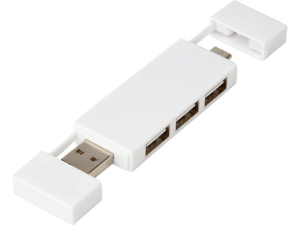 Mulan Двойной USB 2.0-хаб, белый от компании ТОО VEER Company Group / Одежда и сувениры с логотипом - фото 1