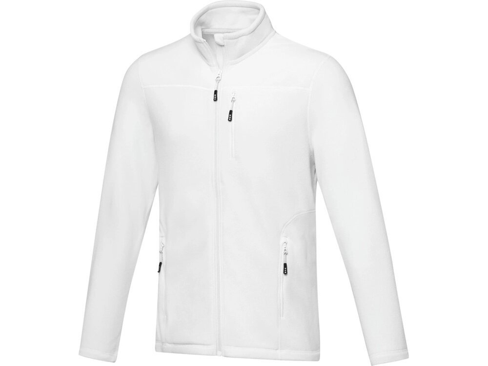 Мужская флисовая куртка Amber на молнии из переработанных материалов по стандарту GRS, белый от компании ТОО VEER Company Group / Одежда и сувениры с логотипом - фото 1