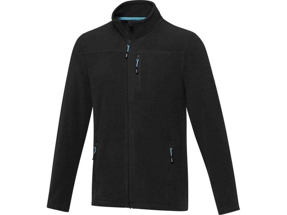 Мужская флисовая куртка Amber на молнии из переработанных материалов по стандарту GRS, черный от компании ТОО VEER Company Group / Одежда и сувениры с логотипом - фото 1