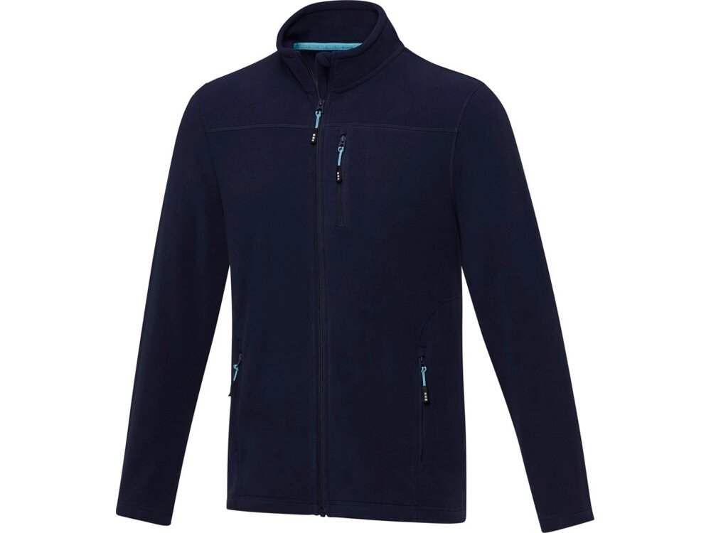 Мужская флисовая куртка Amber на молнии из переработанных материалов по стандарту GRS, темно-синий от компании ТОО VEER Company Group / Одежда и сувениры с логотипом - фото 1