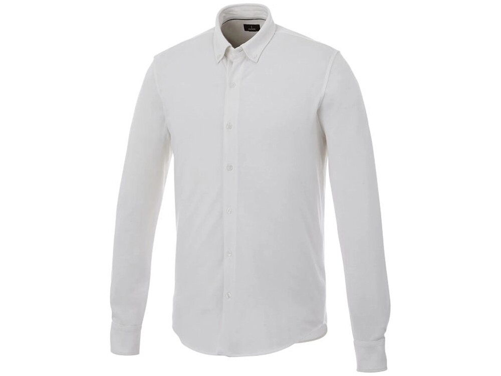Мужская рубашка Bigelow из пике с длинным рукавом, белый от компании ТОО VEER Company Group / Одежда и сувениры с логотипом - фото 1