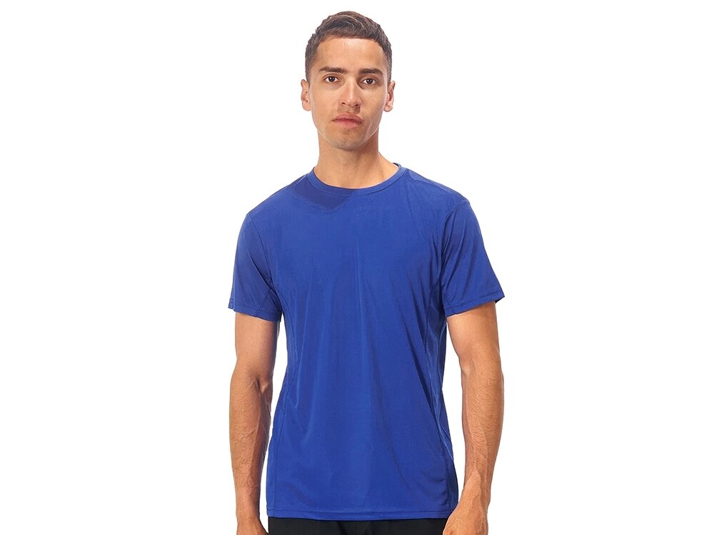 Мужская спортивная футболка Turin из комбинируемых материалов, классический синий от компании ТОО VEER Company Group / Одежда и сувениры с логотипом - фото 1