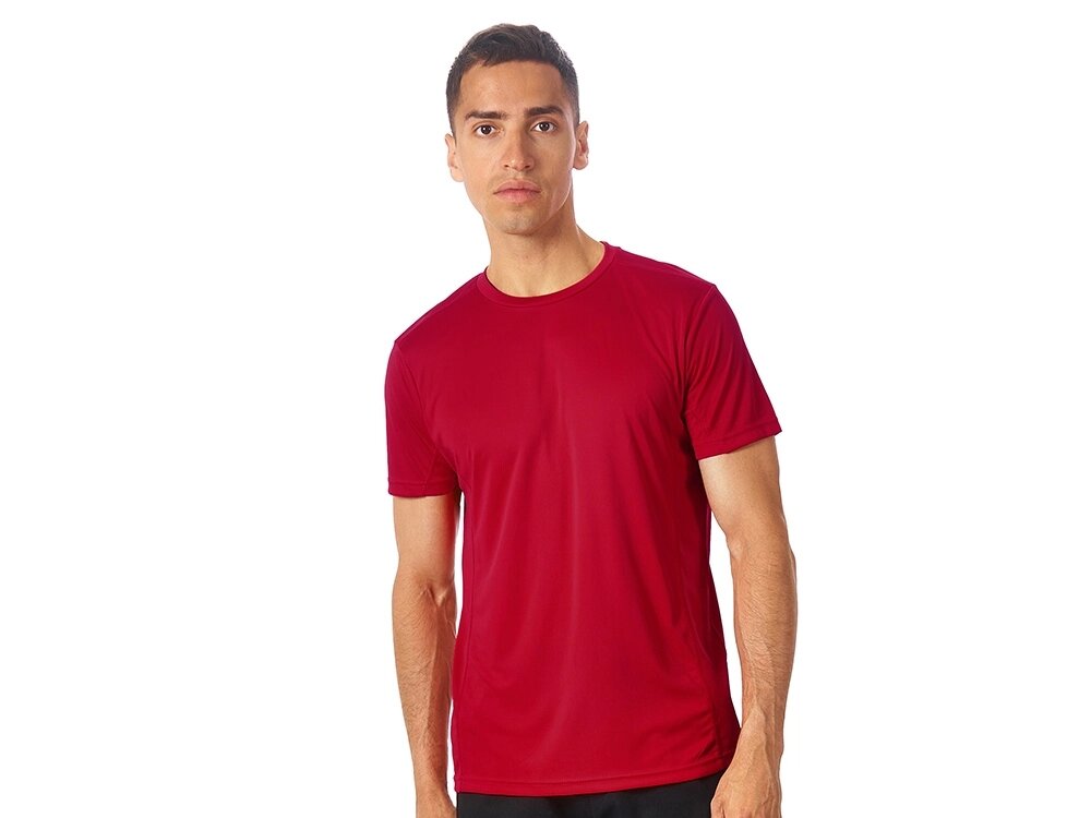 Мужская спортивная футболка Turin из комбинируемых материалов, красный от компании ТОО VEER Company Group / Одежда и сувениры с логотипом - фото 1