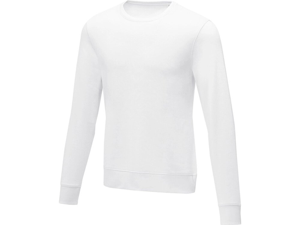 Мужской свитер Zenon с круглым вырезом, белый от компании ТОО VEER Company Group / Одежда и сувениры с логотипом - фото 1