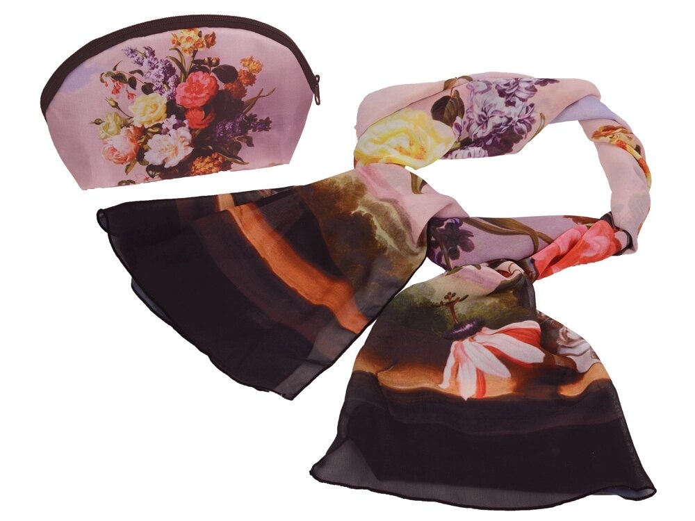 Набор Букет: косметичка и шарф от компании ТОО VEER Company Group / Одежда и сувениры с логотипом - фото 1