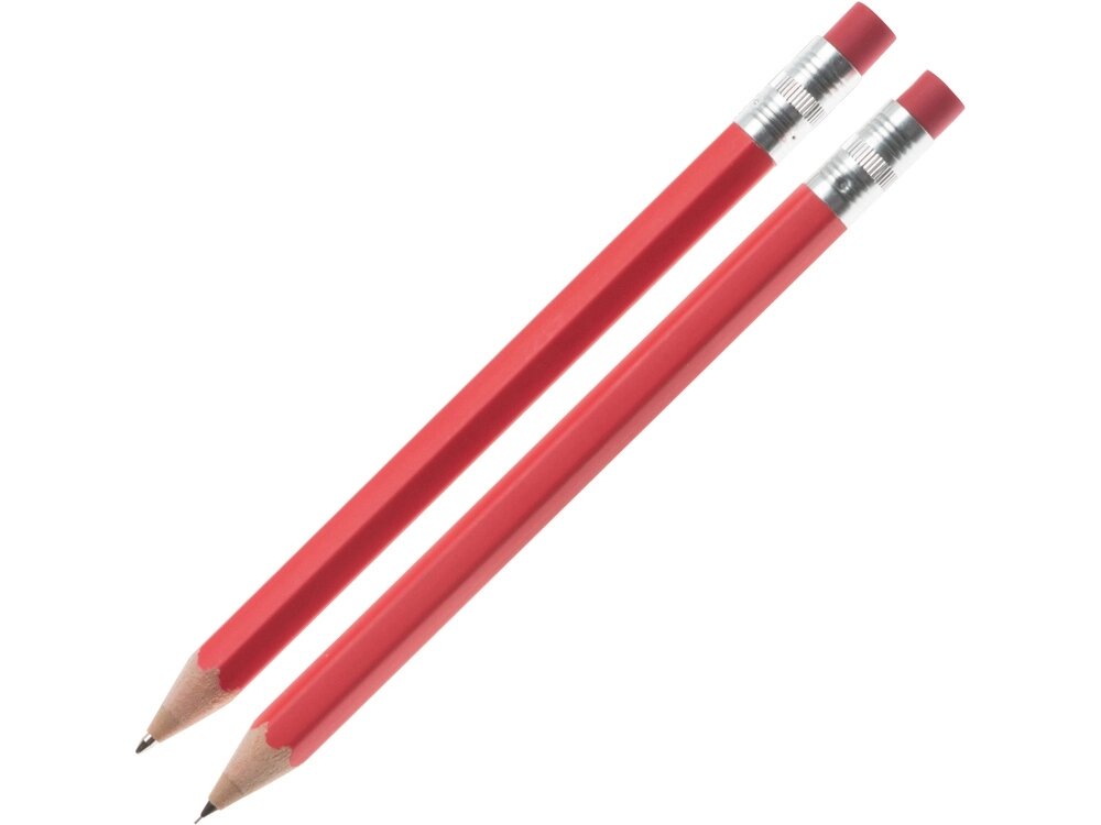 Набор Даллас: ручка шариковая, карандаш с ластиком в футляре, красный от компании ТОО VEER Company Group / Одежда и сувениры с логотипом - фото 1