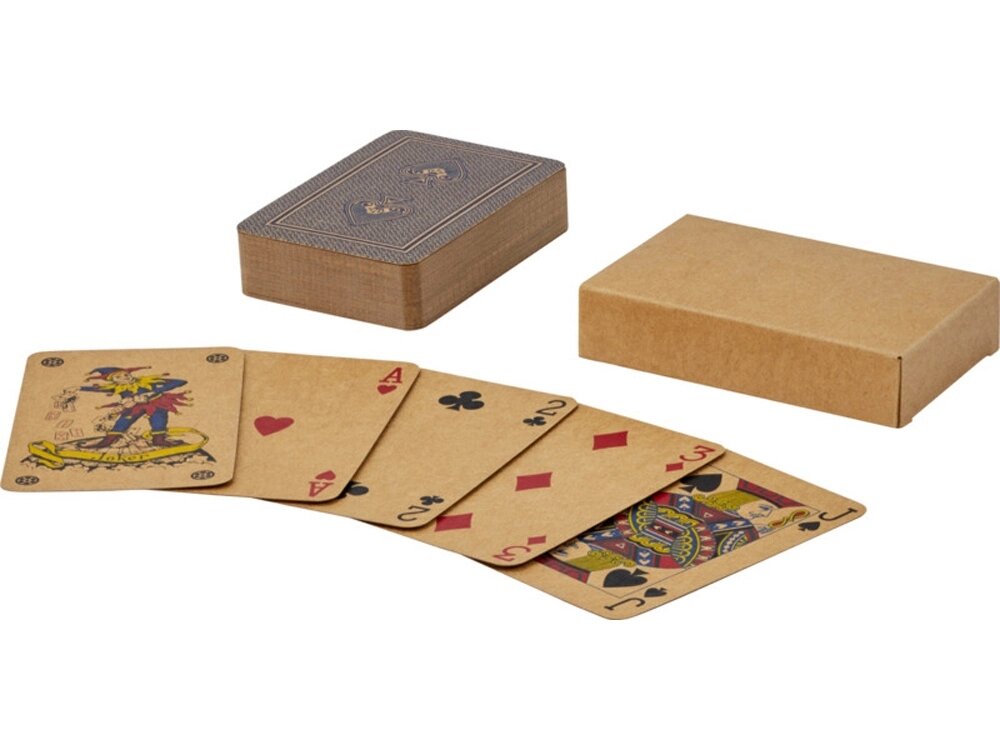 Набор игральных карт из крафт-бумаги Ace - Натуральный от компании ТОО VEER Company Group / Одежда и сувениры с логотипом - фото 1