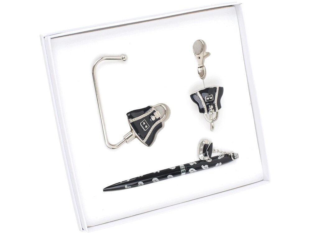 Набор: шариковая ручка, крючок для ключей, крючок для сумки от компании ТОО VEER Company Group / Одежда и сувениры с логотипом - фото 1