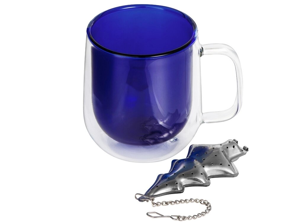 Набор Bergamot: кружка и ситечко для чая, синий от компании ТОО VEER Company Group / Одежда и сувениры с логотипом - фото 1