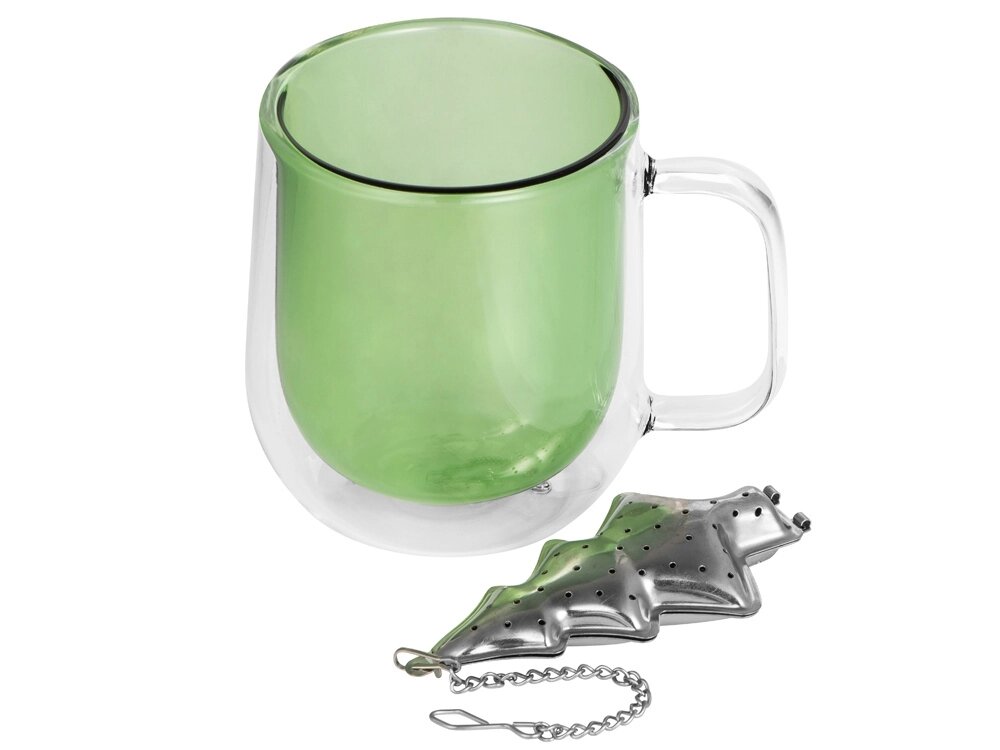 Набор Bergamot: кружка и ситечко для чая, зеленый от компании ТОО VEER Company Group / Одежда и сувениры с логотипом - фото 1