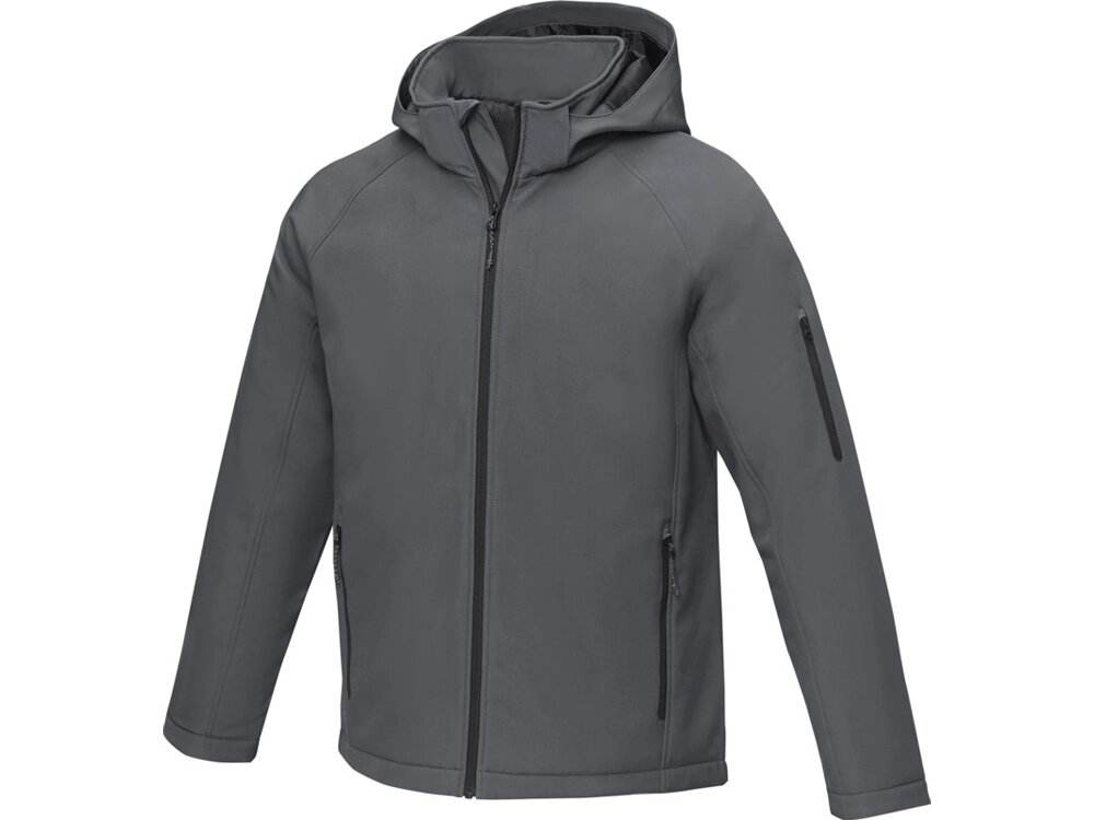 Notus мужская утепленная куртка из софтшелла - Storm grey от компании ТОО VEER Company Group / Одежда и сувениры с логотипом - фото 1
