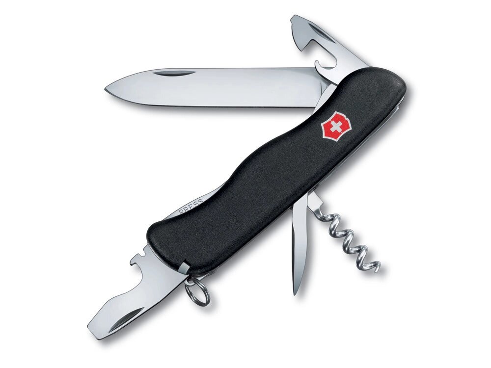 Нож перочинный VICTORINOX Picknicker, 111 мм, 11 функций, с фиксатором лезвия, чёрный от компании ТОО VEER Company Group / Одежда и сувениры с логотипом - фото 1