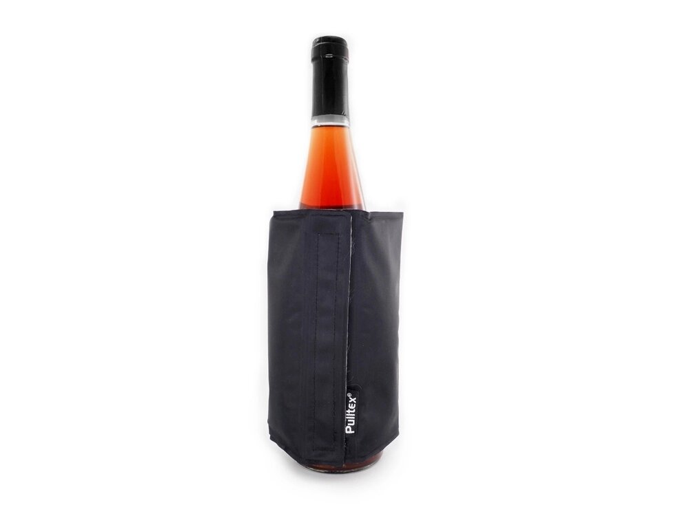 Охладитель-чехол для бутылки вина или шампанского Cooling wrap, черный от компании ТОО VEER Company Group / Одежда и сувениры с логотипом - фото 1