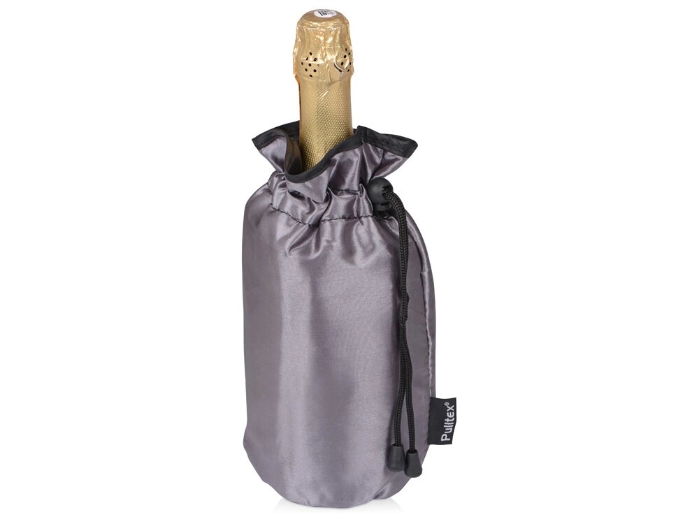 Охладитель для бутылки шампанского Cold bubbles из ПВХ в виде мешочка, серебристый от компании ТОО VEER Company Group / Одежда и сувениры с логотипом - фото 1