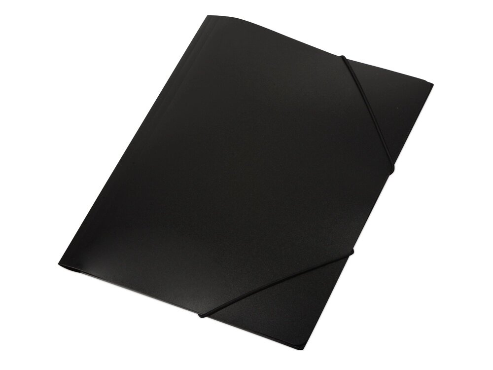 Папка формата А4 на резинке, черный от компании ТОО VEER Company Group / Одежда и сувениры с логотипом - фото 1