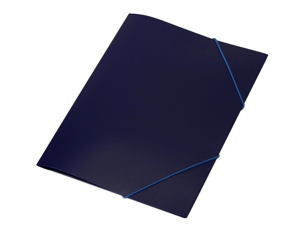 Папка формата А4 на резинке, синий от компании ТОО VEER Company Group / Одежда и сувениры с логотипом - фото 1
