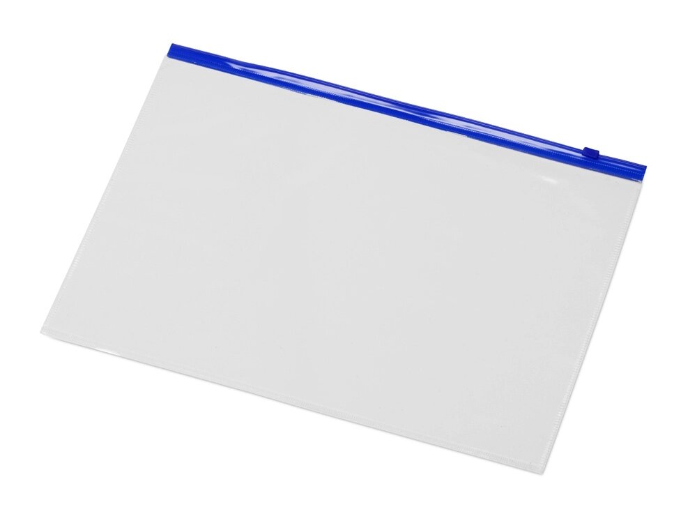 Папка на молнии формата А4, цвет - молнии синий от компании ТОО VEER Company Group / Одежда и сувениры с логотипом - фото 1