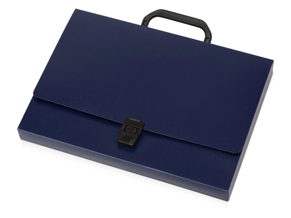 Папка-портфель А4, синий от компании ТОО VEER Company Group / Одежда и сувениры с логотипом - фото 1