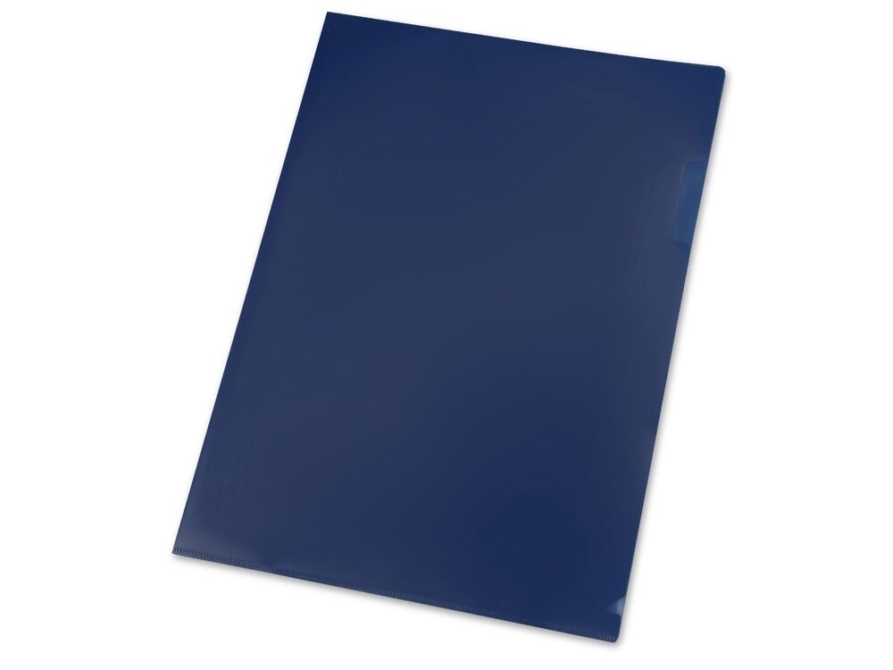 Папка- уголок, для формата А4, плотность 180 мкм, синий матовый от компании ТОО VEER Company Group / Одежда и сувениры с логотипом - фото 1