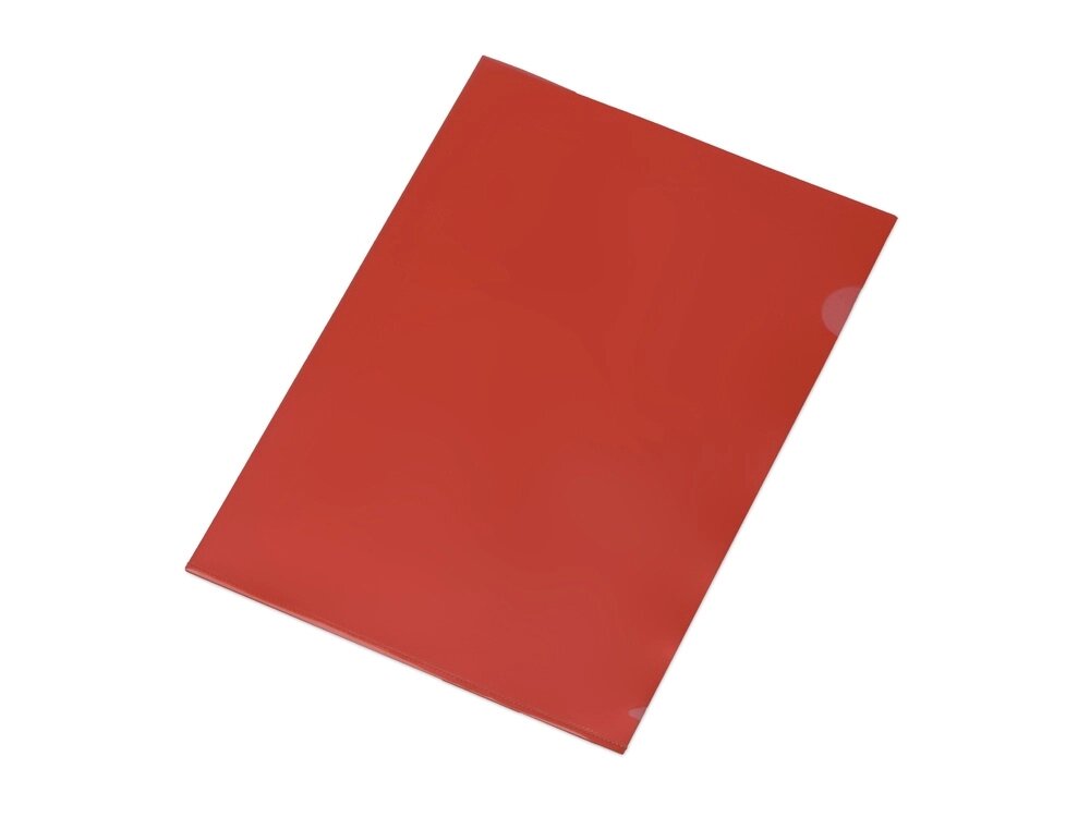 Папка-уголок прозрачный формата А4  0,18 мм, красный глянцевый от компании ТОО VEER Company Group / Одежда и сувениры с логотипом - фото 1