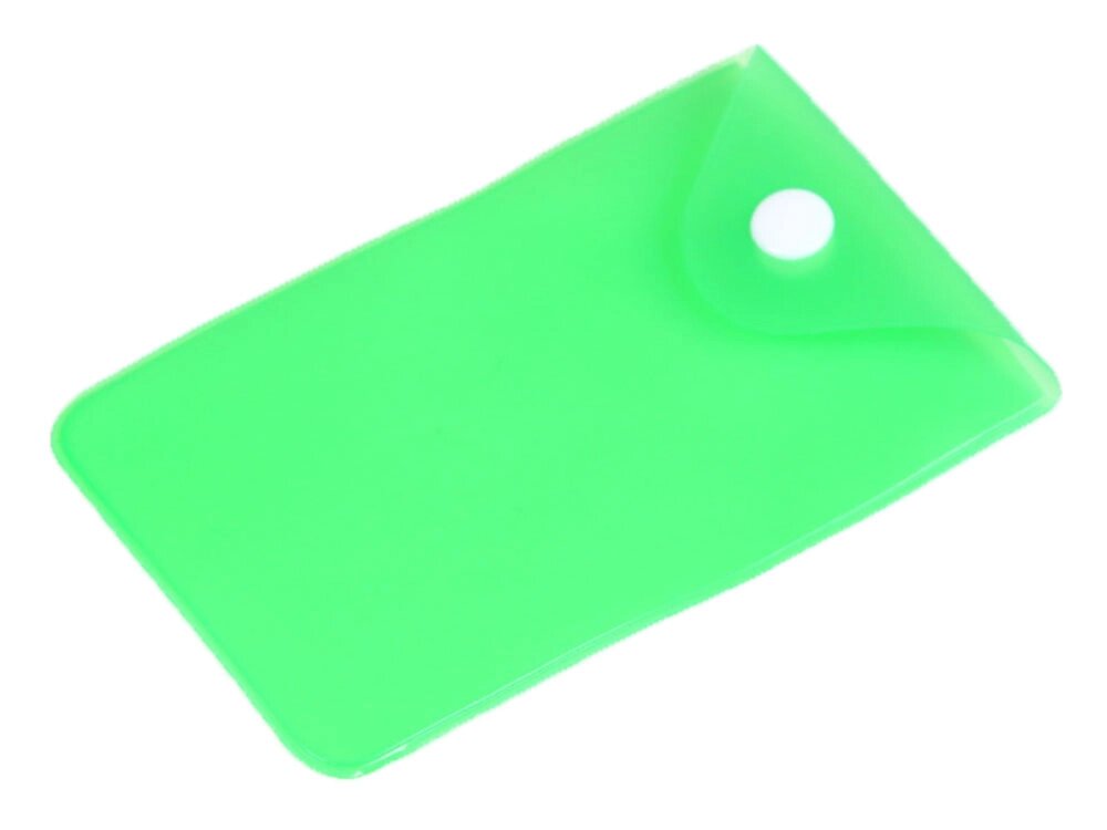 Прозрачный кармашек PVC, зеленый цвет - розница