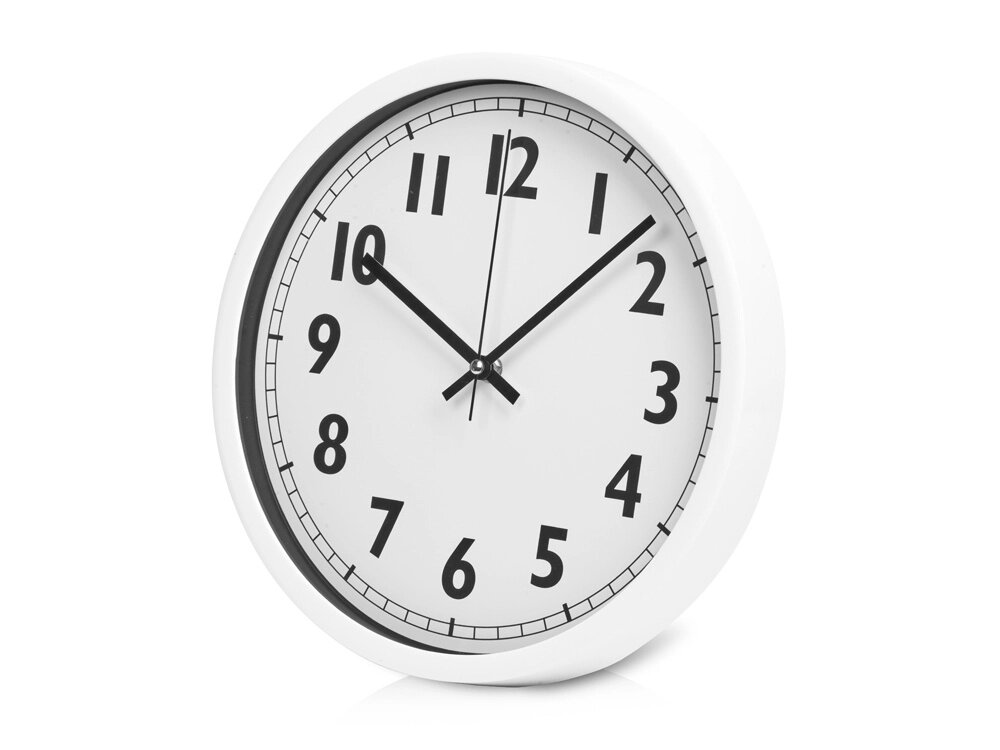 Пластиковые настенные часы  диаметр 30 см White Mile, белый от компании ТОО VEER Company Group / Одежда и сувениры с логотипом - фото 1