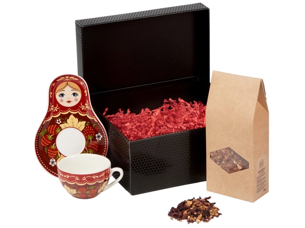 Подарочный набор: чайная пара, чай Глинтвейн, черный от компании ТОО VEER Company Group / Одежда и сувениры с логотипом - фото 1